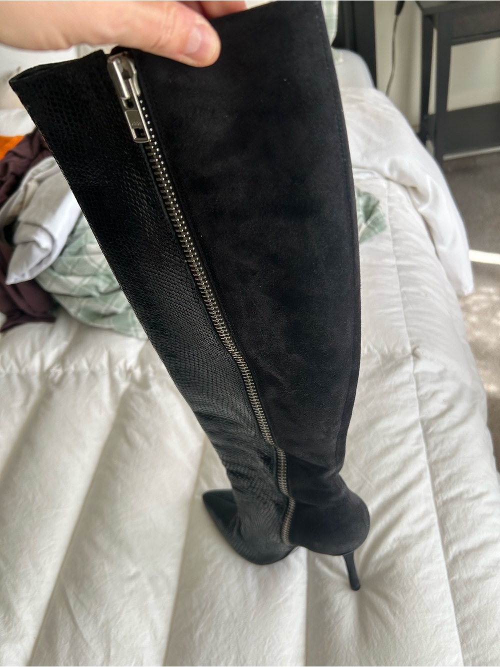 2 Pairs Alice & Olivia Tall Boots- Black/Multi-Color - Picture 10 of 12